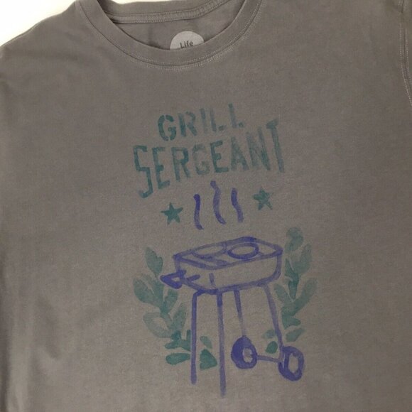 Grill Sergeant Life is Good Tee T Shirt Men's Size L Gray Short Sleeve Crusher - Picture 5 of 7